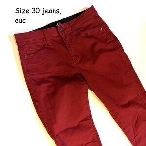 Size 30 Lularoe denim jeans, red (109)